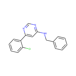 Clc1ccccc1-c1cc(NCc2ccccc2)ncn1 ZINC000004239245