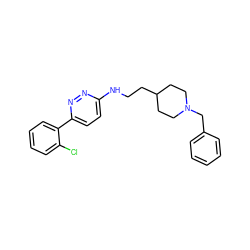 Clc1ccccc1-c1ccc(NCCC2CCN(Cc3ccccc3)CC2)nn1 ZINC000013863636