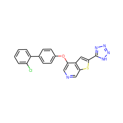 Clc1ccccc1-c1ccc(Oc2cncc3sc(-c4nnn[nH]4)cc23)cc1 ZINC000040423992