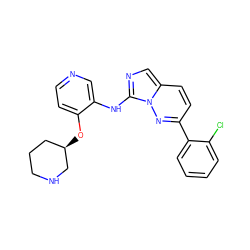 Clc1ccccc1-c1ccc2cnc(Nc3cnccc3O[C@@H]3CCCNC3)n2n1 ZINC000142962810