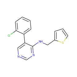 Clc1ccccc1-c1cncnc1NCc1cccs1 ZINC000004266171