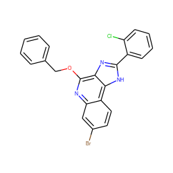 Clc1ccccc1-c1nc2c(OCc3ccccc3)nc3cc(Br)ccc3c2[nH]1 ZINC000073222625