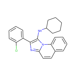 Clc1ccccc1-c1nc2ccc3ccccc3n2c1NC1CCCCC1 ZINC000072176158