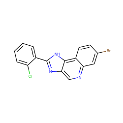 Clc1ccccc1-c1nc2cnc3cc(Br)ccc3c2[nH]1 ZINC000073221833