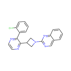 Clc1ccccc1-c1nccnc1C1CN(c2ncc3ccccc3n2)C1 ZINC000140114659