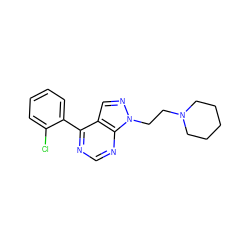 Clc1ccccc1-c1ncnc2c1cnn2CCN1CCCCC1 ZINC000207187103