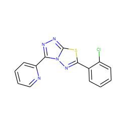 Clc1ccccc1-c1nn2c(-c3ccccn3)nnc2s1 ZINC000000531678