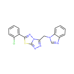 Clc1ccccc1-c1nn2c(Cn3cnc4ccccc43)nnc2s1 ZINC000002438572