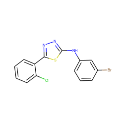 Clc1ccccc1-c1nnc(Nc2cccc(Br)c2)s1 ZINC000653737452