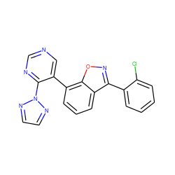 Clc1ccccc1-c1noc2c(-c3cncnc3-n3nccn3)cccc12 ZINC000205212789