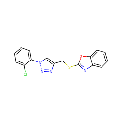 Clc1ccccc1-n1cc(CSc2nc3ccccc3o2)nn1 ZINC000169340316