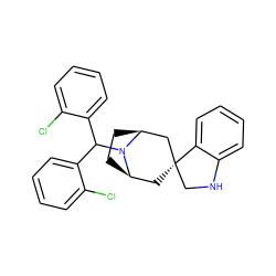 Clc1ccccc1C(c1ccccc1Cl)N1[C@H]2CC[C@@H]1C[C@]1(CNc3ccccc31)C2 ZINC000299821172