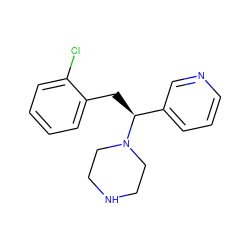 Clc1ccccc1C[C@@H](c1cccnc1)N1CCNCC1 ZINC000036093255