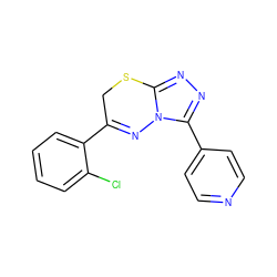 Clc1ccccc1C1=Nn2c(nnc2-c2ccncc2)SC1 ZINC000004295211