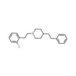 Clc1ccccc1CCN1CCC(CCc2ccccc2)CC1 ZINC000653813434