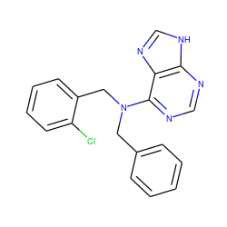 Clc1ccccc1CN(Cc1ccccc1)c1ncnc2[nH]cnc12 ZINC000018283856