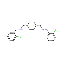 Clc1ccccc1CNC[C@H]1CC[C@@H](CNCc2ccccc2Cl)CC1 ZINC000101200775