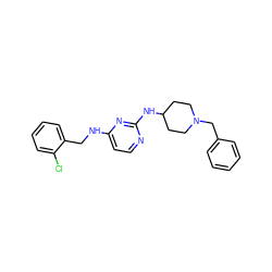 Clc1ccccc1CNc1ccnc(NC2CCN(Cc3ccccc3)CC2)n1 ZINC000084652485