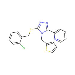 Clc1ccccc1CSc1nnc(-c2ccccn2)n1Cc1cccs1 ZINC000066138222