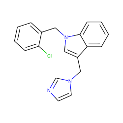 Clc1ccccc1Cn1cc(Cn2ccnc2)c2ccccc21 ZINC000026990341