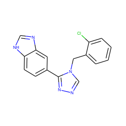 Clc1ccccc1Cn1cnnc1-c1ccc2[nH]cnc2c1 ZINC000118807679