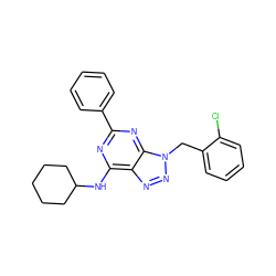 Clc1ccccc1Cn1nnc2c(NC3CCCCC3)nc(-c3ccccc3)nc21 ZINC000028642963