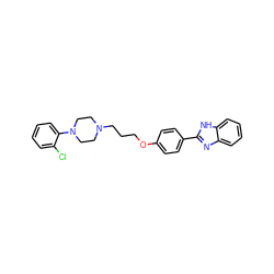 Clc1ccccc1N1CCN(CCCOc2ccc(-c3nc4ccccc4[nH]3)cc2)CC1 ZINC000026574275