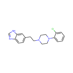 Clc1ccccc1N1CCN(CCc2ccc3nc[nH]c3c2)CC1 ZINC000040951392