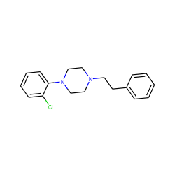 Clc1ccccc1N1CCN(CCc2ccccc2)CC1 ZINC000001621829