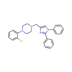 Clc1ccccc1N1CCN(Cc2cn(-c3ccccc3)c(-c3ccccc3)n2)CC1 ZINC000013491639