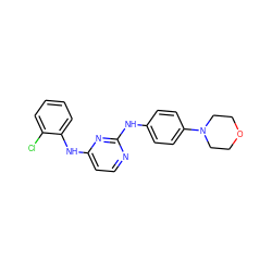 Clc1ccccc1Nc1ccnc(Nc2ccc(N3CCOCC3)cc2)n1 ZINC000089469990