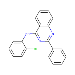 Clc1ccccc1Nc1nc(-c2ccccc2)nc2ccccc12 ZINC000005775986