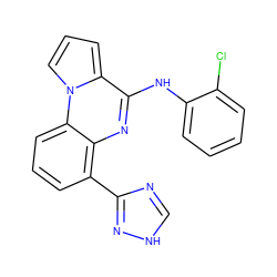 Clc1ccccc1Nc1nc2c(-c3nc[nH]n3)cccc2n2cccc12 ZINC000068248135