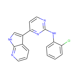 Clc1ccccc1Nc1nccc(-c2c[nH]c3ncccc23)n1 ZINC000036124455