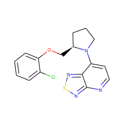 Clc1ccccc1OC[C@H]1CCCN1c1ccnc2nsnc12 ZINC000116065502