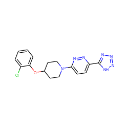 Clc1ccccc1OC1CCN(c2ccc(-c3nnn[nH]3)nn2)CC1 ZINC000028655443