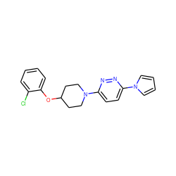 Clc1ccccc1OC1CCN(c2ccc(-n3cccc3)nn2)CC1 ZINC000028655453