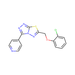 Clc1ccccc1OCc1nn2c(-c3ccncc3)nnc2s1 ZINC000001016535