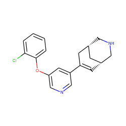 Clc1ccccc1Oc1cncc(C2=C[C@H]3CNC[C@@H](C2)C3)c1 ZINC000095575001