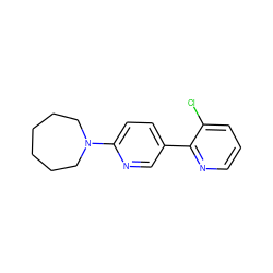 Clc1cccnc1-c1ccc(N2CCCCCC2)nc1 ZINC000045254881