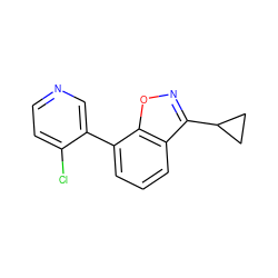 Clc1ccncc1-c1cccc2c(C3CC3)noc12 ZINC000205212747