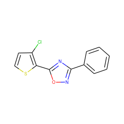 Clc1ccsc1-c1nc(-c2ccccc2)no1 ZINC000013671405