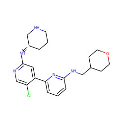 Clc1cnc(N[C@H]2CCCNC2)cc1-c1cccc(NCC2CCOCC2)n1 ZINC000169703694