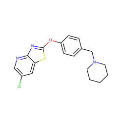 Clc1cnc2nc(Oc3ccc(CN4CCCCC4)cc3)sc2c1 ZINC000095563074