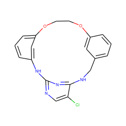 Clc1cnc2nc1NCc1cccc(c1)OCCOc1cccc(c1)N2 ZINC000142437062