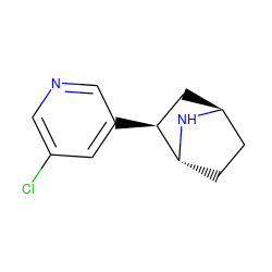 Clc1cncc([C@H]2C[C@H]3CC[C@H]2N3)c1 ZINC000253636895