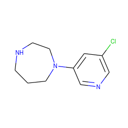 Clc1cncc(N2CCCNCC2)c1 ZINC000038276545