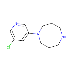 Clc1cncc(N2CCCNCCC2)c1 ZINC000013704026