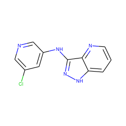 Clc1cncc(Nc2n[nH]c3cccnc23)c1 ZINC000118722366