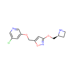 Clc1cncc(OCc2cc(OC[C@@H]3CCN3)no2)c1 ZINC000095562896